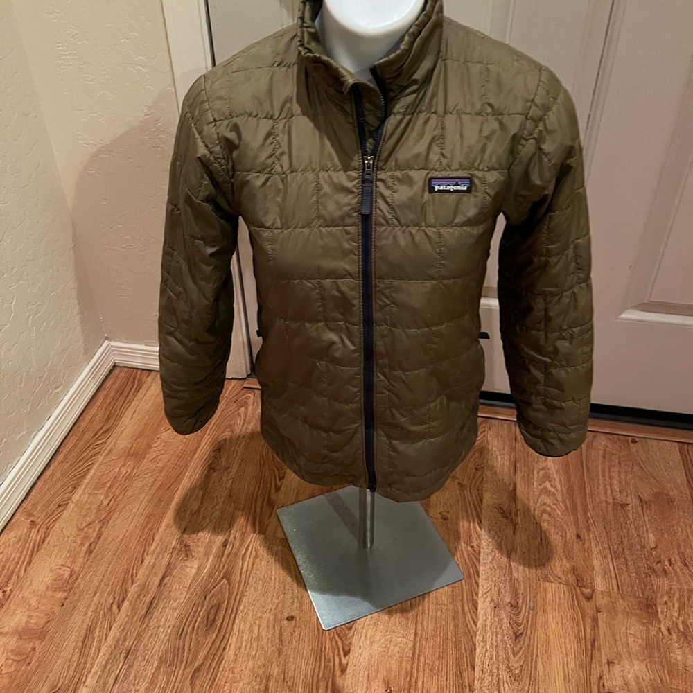 Patagonia Kids Olive Puffer Jacket - Picture 3 of 8
